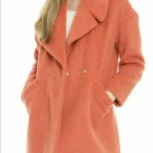 Max Mara Alpaca Coat in Peach/Light Orange Sz 4